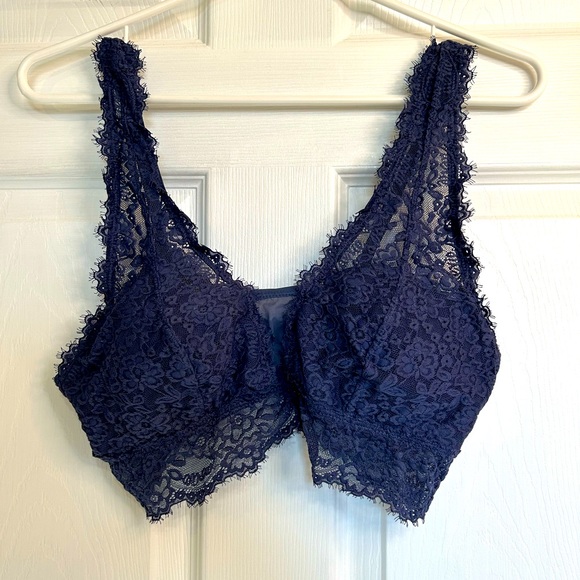 aerie Other - Wireless Lace Bra - Navy
